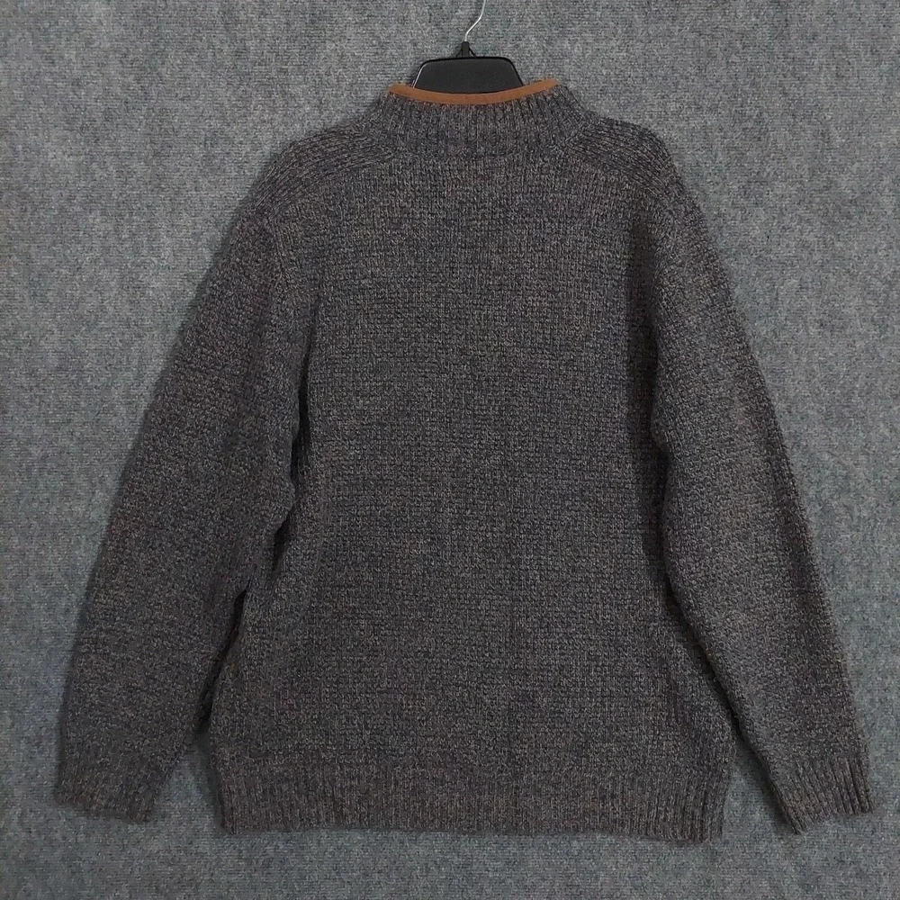 Pendleton Sweater Mens XL Gray Shetland Wool Quarter Zip Mock Neck Knit Pullover - Picture 2 of 10